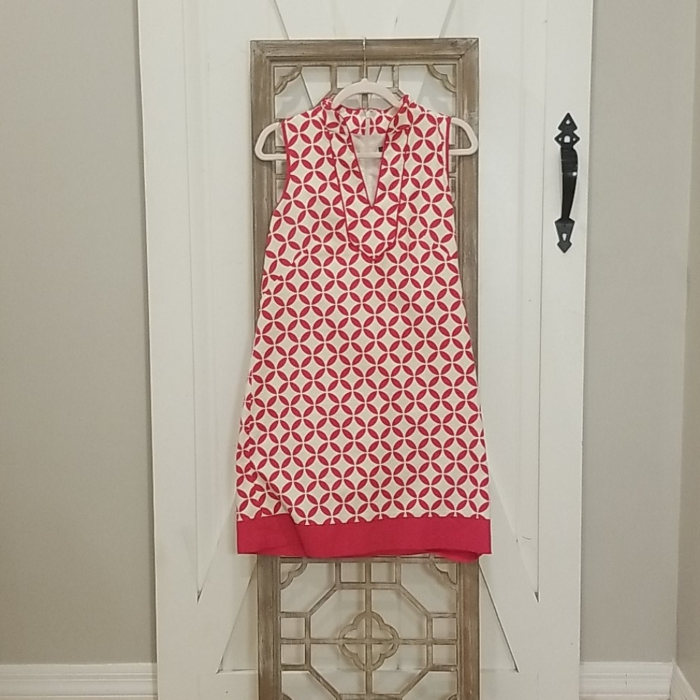 Red and white dress